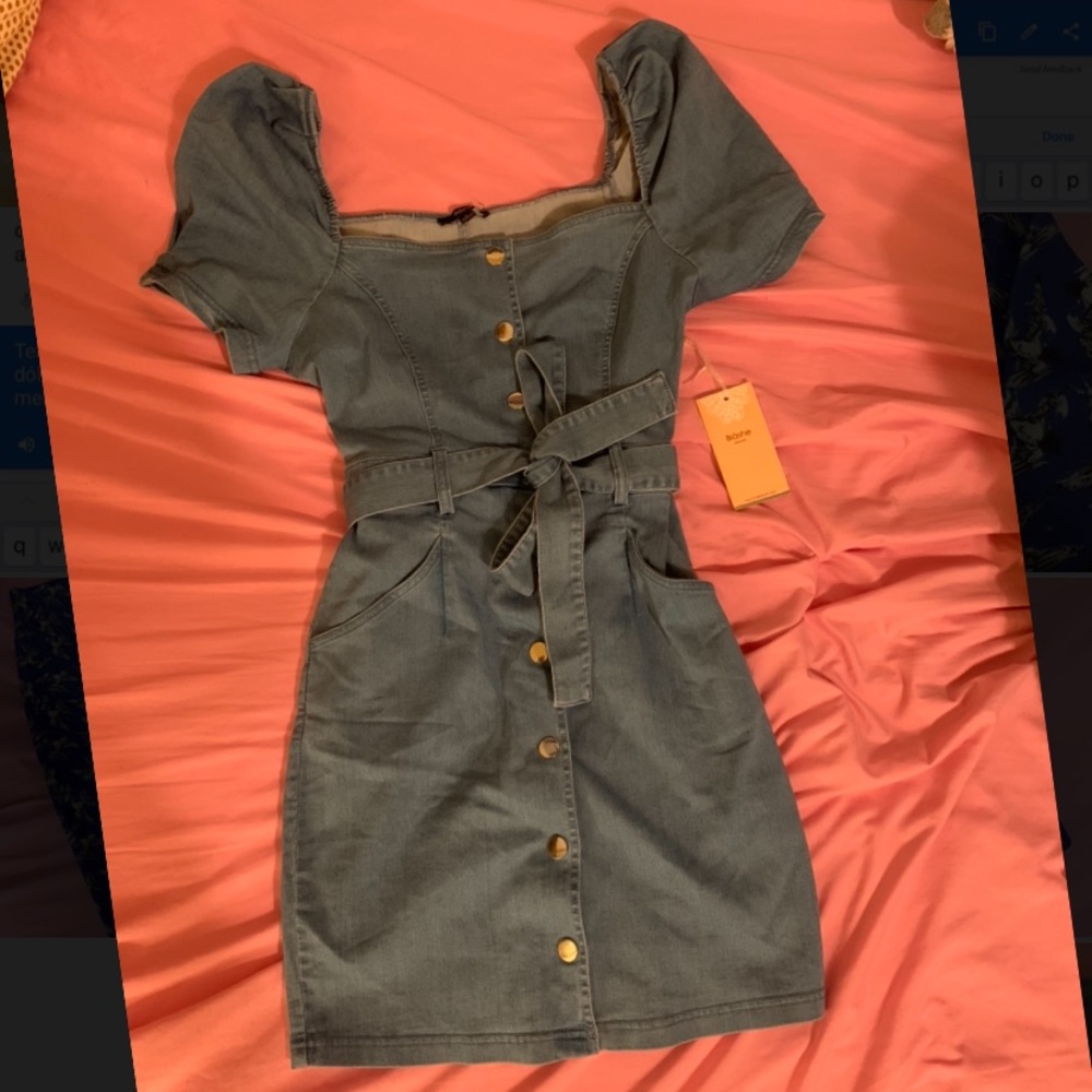 SOLD Blāshe Large stretch denim dress